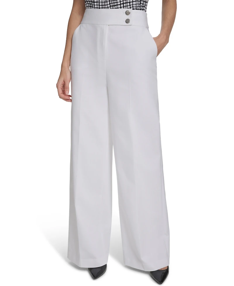 Calvin Klein Women's Mid-Rise Wide-Leg Pants