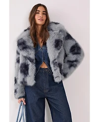 Nasty Gal Women's Cow Fur Collar Jacket
