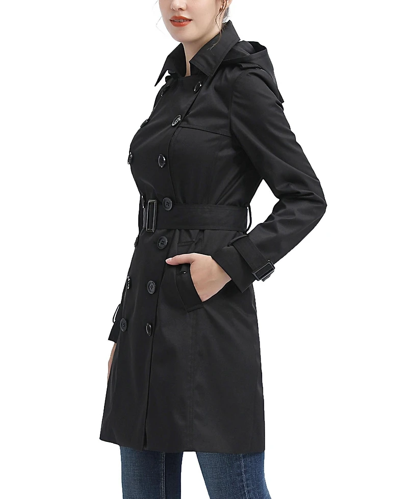 kimi + kai Women's Classic Hooded Trench Coat