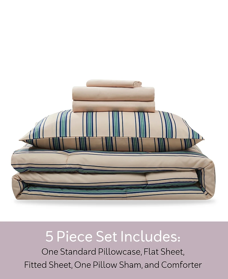 Nestl Luxury Soft Modern Striped Design 5-Pc. Comforter Set
