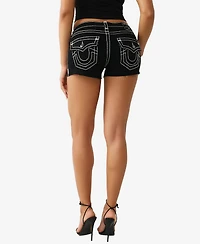True Religion Women's Joey Low-Rise Super T Flap Shorts