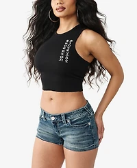 True Religion Women's Rib Racer Tank Top