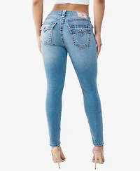 True Religion Women's Jennie Mid-Rise Skinny Super T Flap Jeans