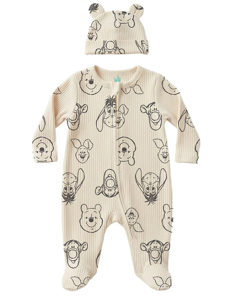 Disney Baby Boys' or Girls' Printed Sleep & Play Coverall and Hat