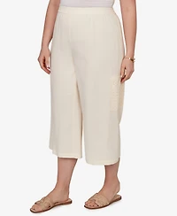 Ruby Rd. Plus Gauze Eyelet Cargo Pull-On Capri Pants