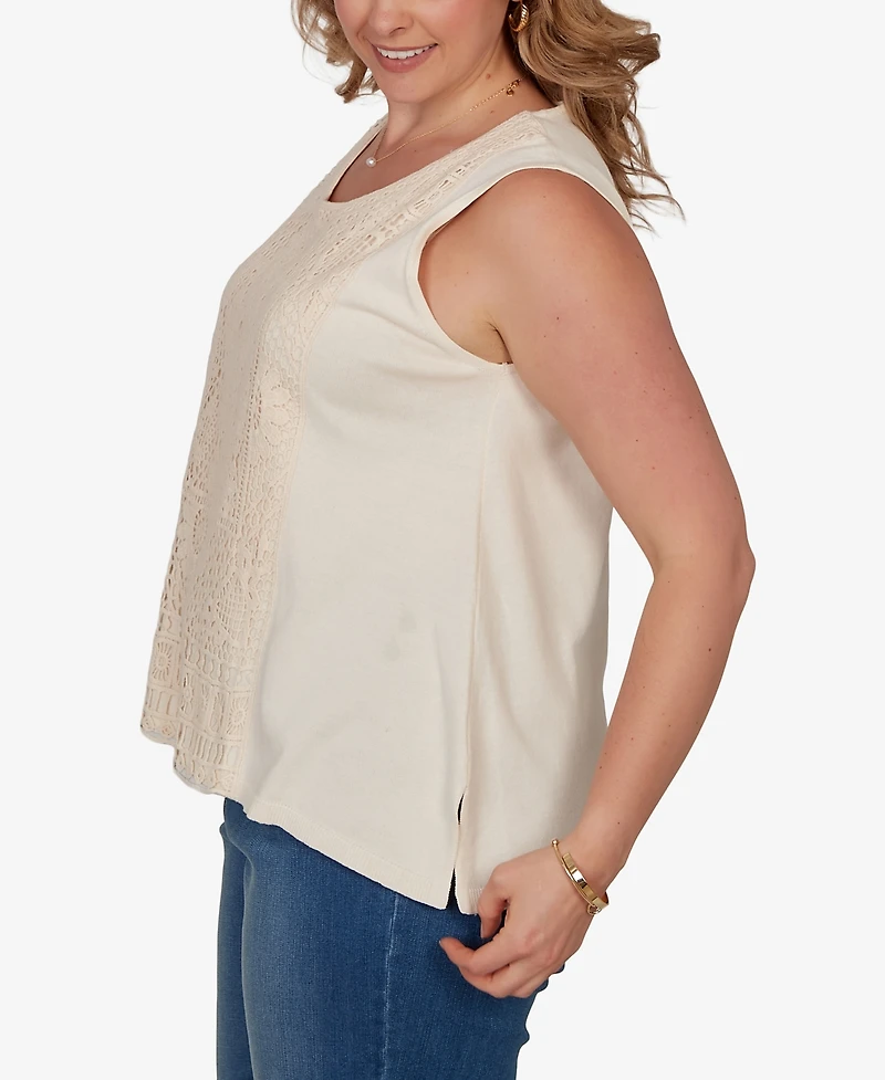 Ruby Rd. Plus Crochet Front Sweater Tank