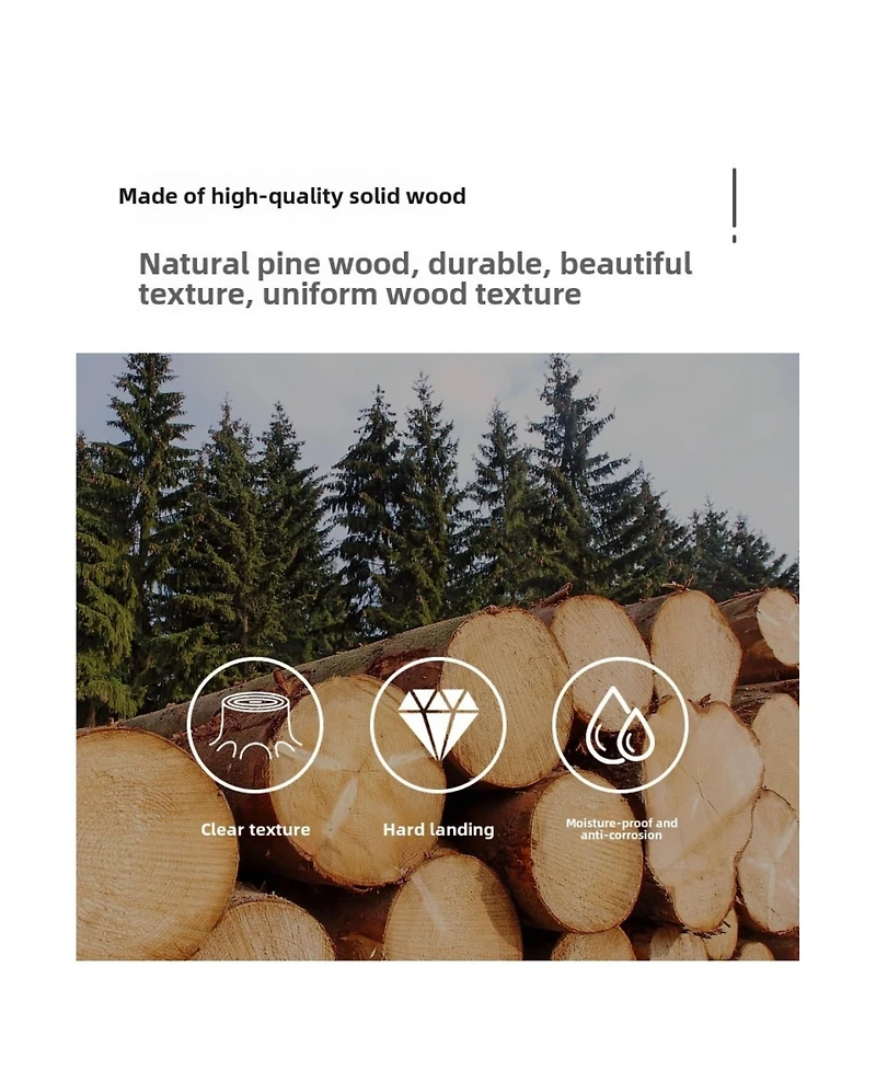 Rainsken Solid Wood Coat Rack, Freestanding Clothes Organizer with Hanging Rod, Hooks, Storage Stand for Coats and Bags