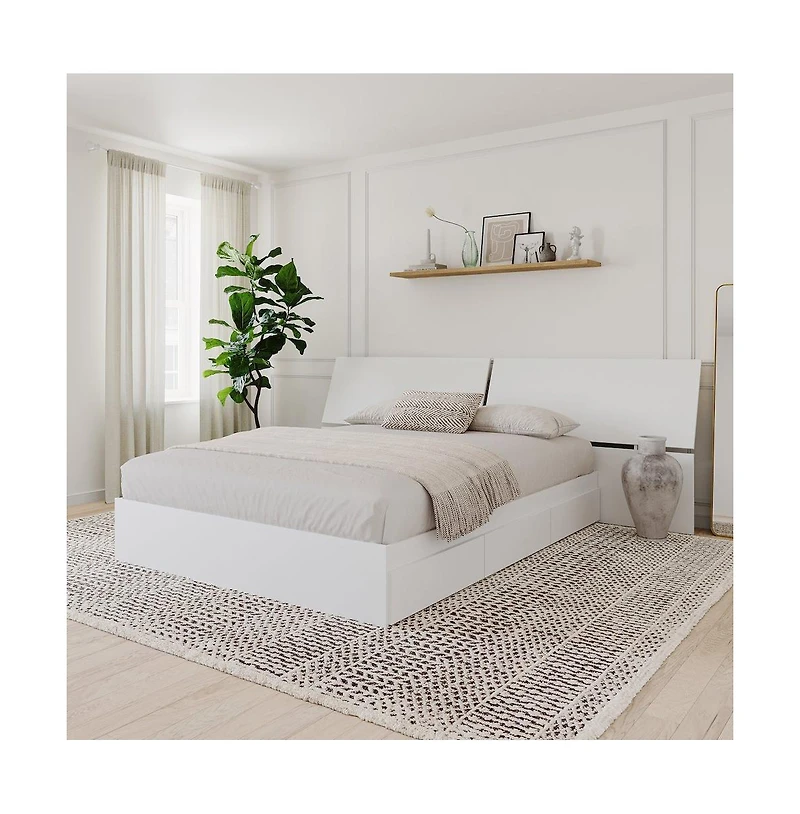 Nexera Panoramic Headboard, Queen, White