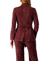 Ivonne Women's Faux-Suede Blazer with Waist Tie