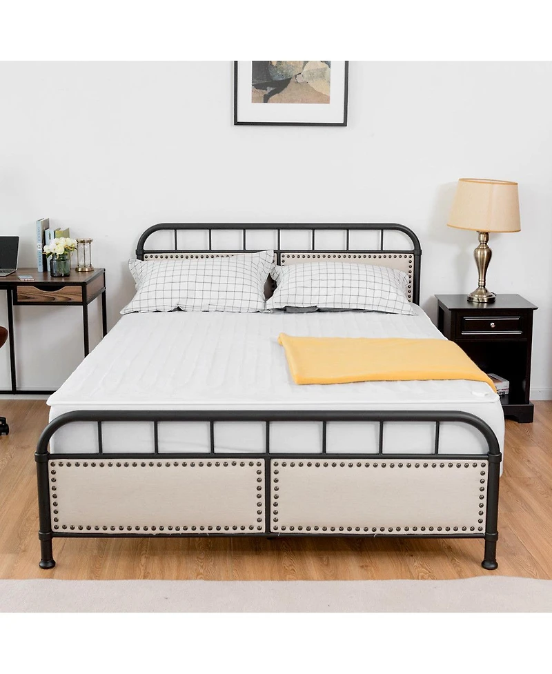 76” x 54” Full Size Heated Mattress Pad with 9 Heating Levels & 9H Timer, Dual Controllers