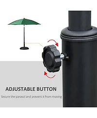 Outsunny 20" 55 lbs Round Cement Umbrella Base Stand Market Parasol Holder with Tightening Knob & Easy Setup, for 1.3"Dia, 1.5"Dia, 1.9"Dia Pole, for