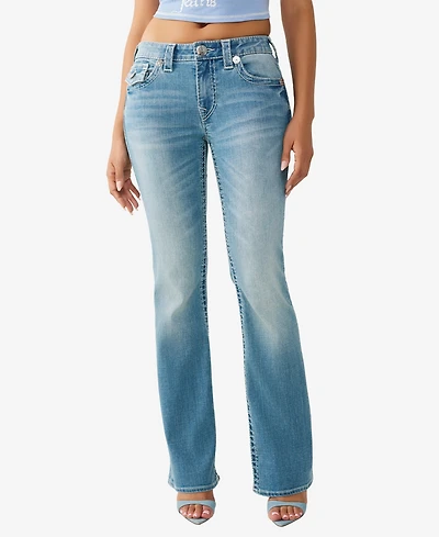 True Religion Women's Tattoo Becca Bootcut Big T Flap Jeans