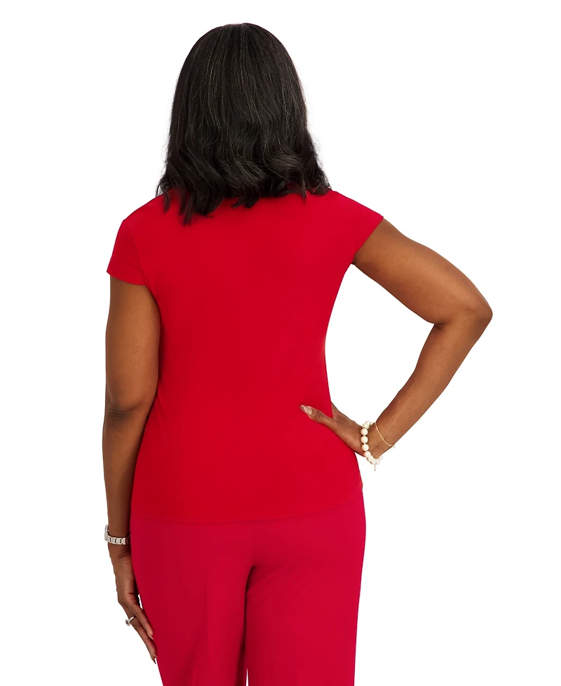 Kasper Women's Square Neck Short-Sleeve Top