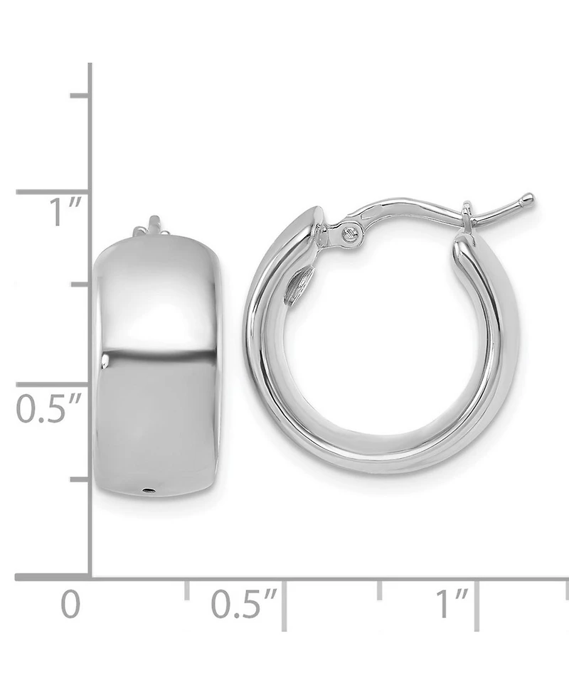 Curata Jewelry Solid 18k Yellow or White Gold Italian 19x9mm Wide Round Hoop Earrings