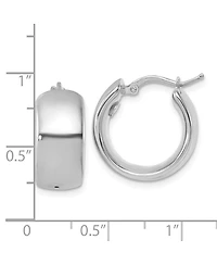 Curata Jewelry Solid 18k Yellow or White Gold Italian 19x9mm Wide Round Hoop Earrings