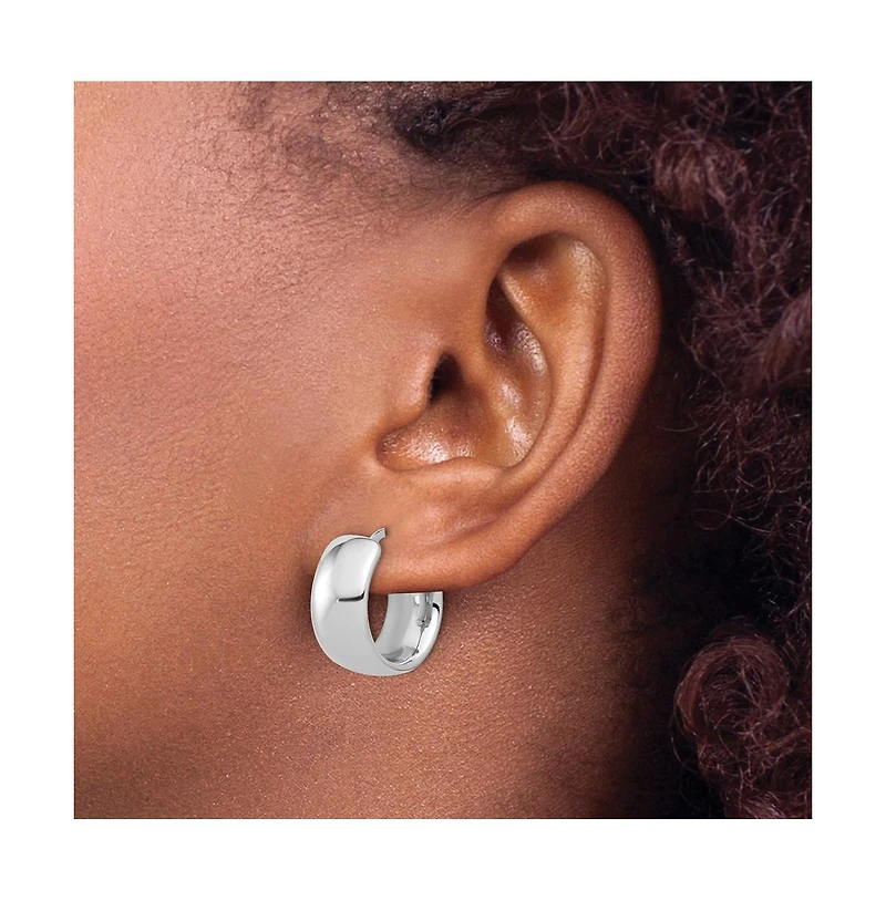 Curata Jewelry Solid 18k Yellow or White Gold Italian 19x9mm Wide Round Hoop Earrings