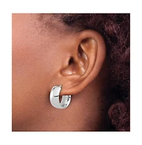 Curata Jewelry Solid 18k Yellow or White Gold Italian 19x9mm Wide Round Hoop Earrings