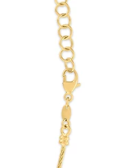 Macy's Mother of Pearl & Cubic Zirconia Crescent Circle Pendant Necklace in 14k Gold Over Sterling Silver