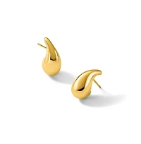 Curata Jewelry Solid 18k Yellow Gold Italian 20x9.4mm Puffed Teardrop Dangle Earrings