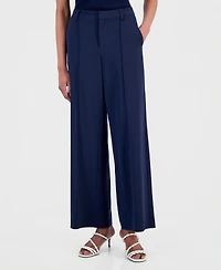 T Tahari Women's High-Rise Straight Wide-Leg Pants