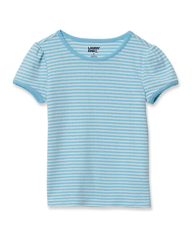 Lands' End Girls Short Sleeve Pointelle Knit Tee