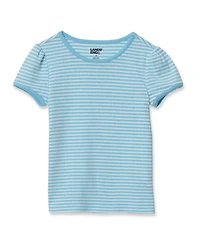 Lands' End Girls Short Sleeve Pointelle Knit Tee
