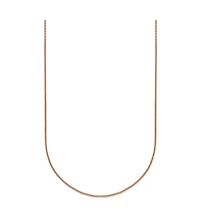 Curata Jewelry Solid 18k Rose Gold Italian Polished 1.1mm Cable Chain Necklace 16 -20 Inches Chain Necklace