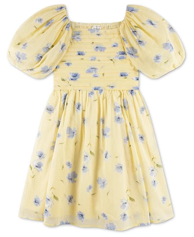 abercrombie kids Girls' Square Neck Puff Sleeve Dress