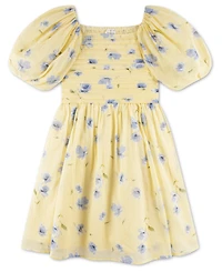 abercrombie kids Girls' Square Neck Puff Sleeve Dress