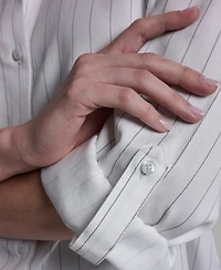 Bcbg Women's Long-Sleeve Oversized Stripe Shirt