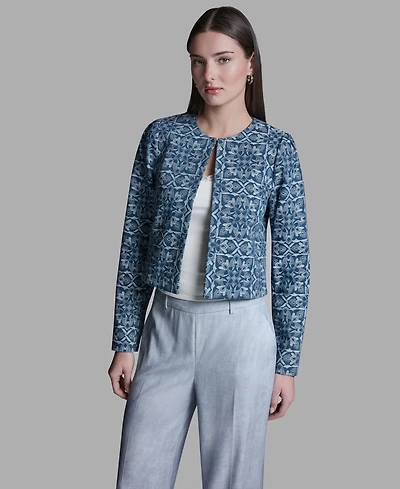 Bcbg Women's Boxy Square Print Jacket