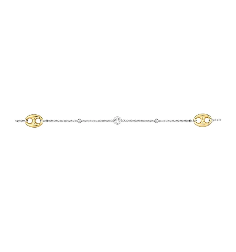 Curata Jewelry Cubic Zirconia Anklet 10" 925 Sterling Silver