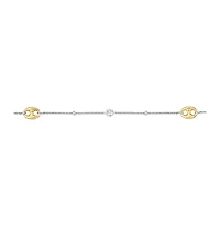 Curata Jewelry Cubic Zirconia Anklet 10" 925 Sterling Silver
