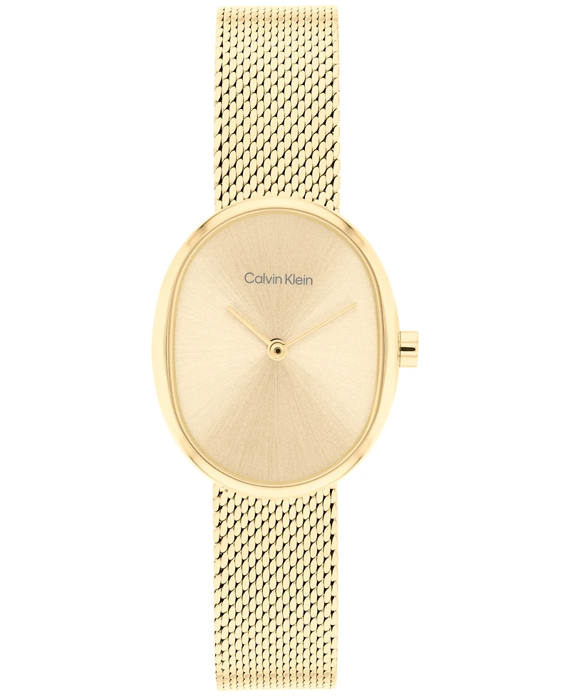 Calvin Klein Women's Euphoria Gold Tone Stainless Steel Mesh Bracelet Watch, 23.2mm