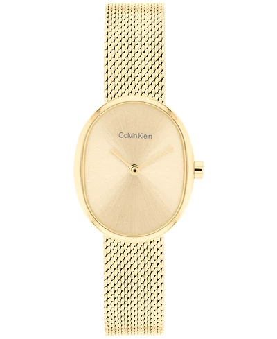 Calvin Klein Women's Euphoria Gold Tone Stainless Steel Mesh Bracelet Watch, 23.2mm