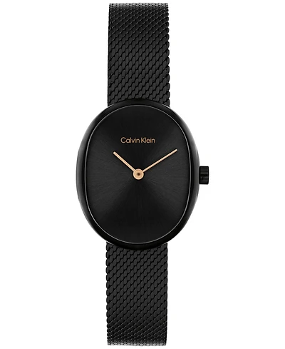 Calvin Klein Women's Euphoria Black Ip Stainless Steel Mesh Bracelet Watch, 23.2mm