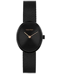 Calvin Klein Women's Euphoria Black Ip Stainless Steel Mesh Bracelet Watch, 23.2mm