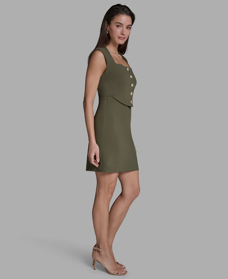 Bcbg Women's Crepe Square Neck Two-Piece Dress