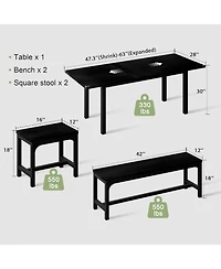 gaomon 5-Piece Extendable Dining Table Set for 4-8 People