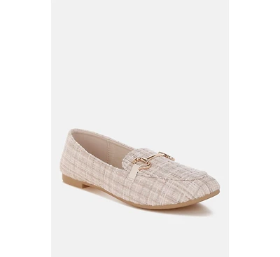 London Rag Women's Drairi Horsebit Detail Tweed Loafers