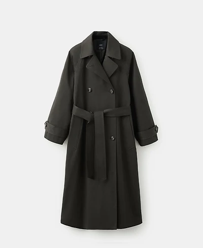 Mango Women's Long Double-Breasted Trench Coat