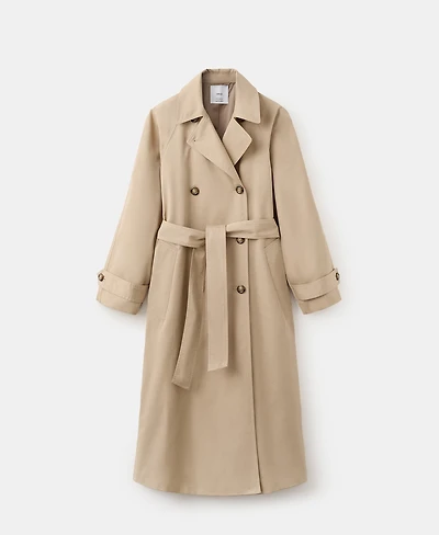 Mango Women's Long Double-Breasted Trench Coat