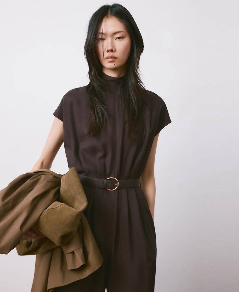 Mango Women's Lyocell Belt Jumpsuit