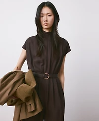 Mango Women's Lyocell Belt Jumpsuit