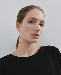 Mango Women's Round Neck Knitted Cape Top