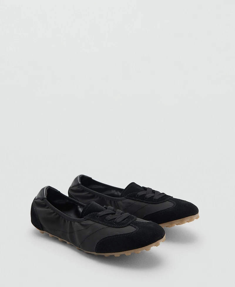 Mango Women's Mixed Suede Trainers