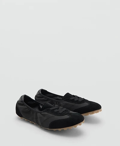 Mango Women's Mixed Suede Trainers