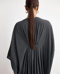 Mango Women's Three-Quarter Sleeves Draped Dress