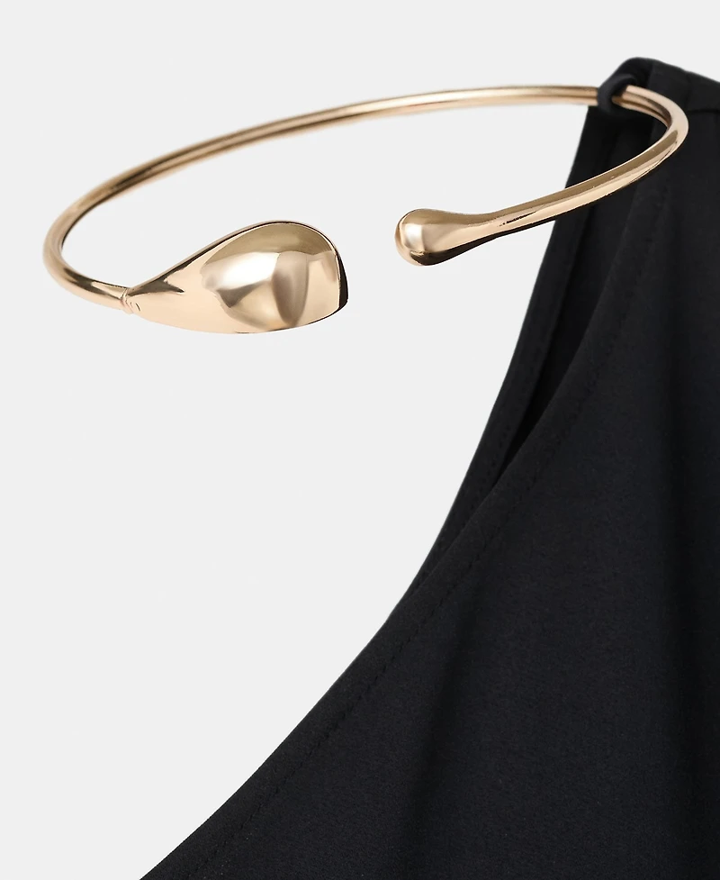 Mango Women's Puffed Sleeve Collared Dress