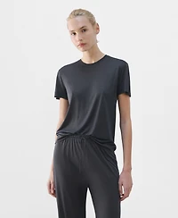 Mango Women's Short-Sleeved Micro-Modal Pajama Top